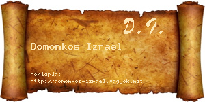 Domonkos Izrael névjegykártya
